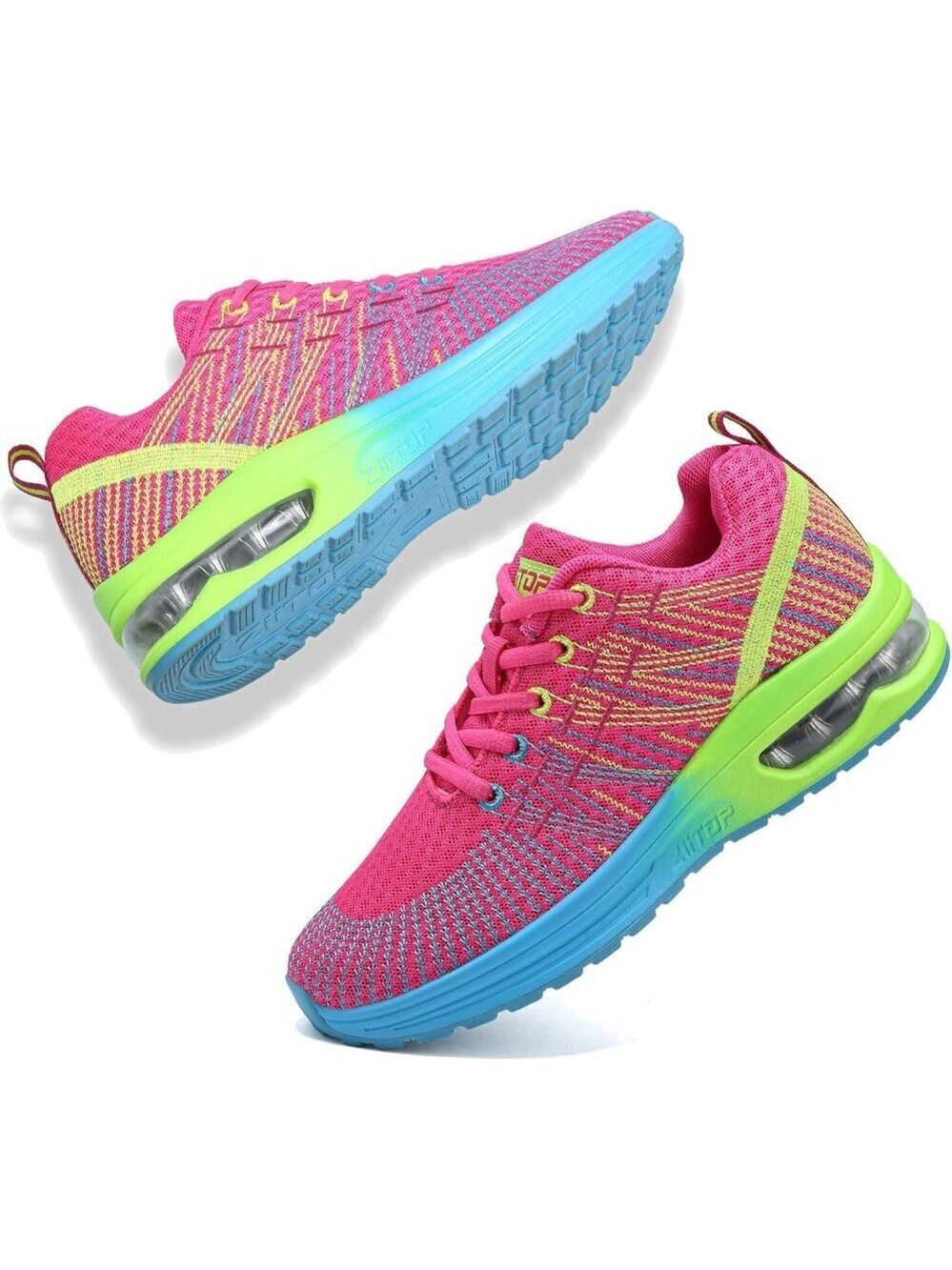 Brand New Women Pink Blue Rubber Running Shoes Air Cushion Mesh Sneakers